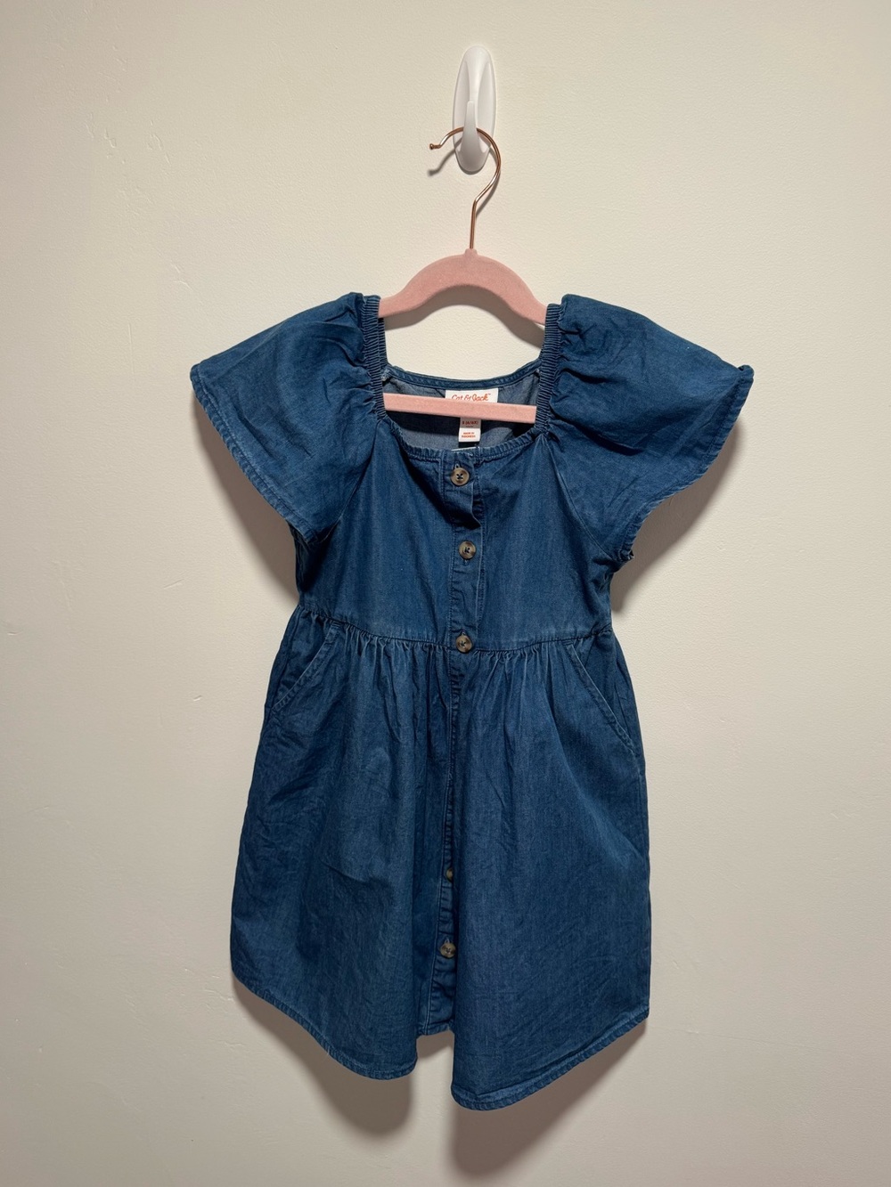 Cat & Jack Denim Button-Front Kids Dress - Blue
